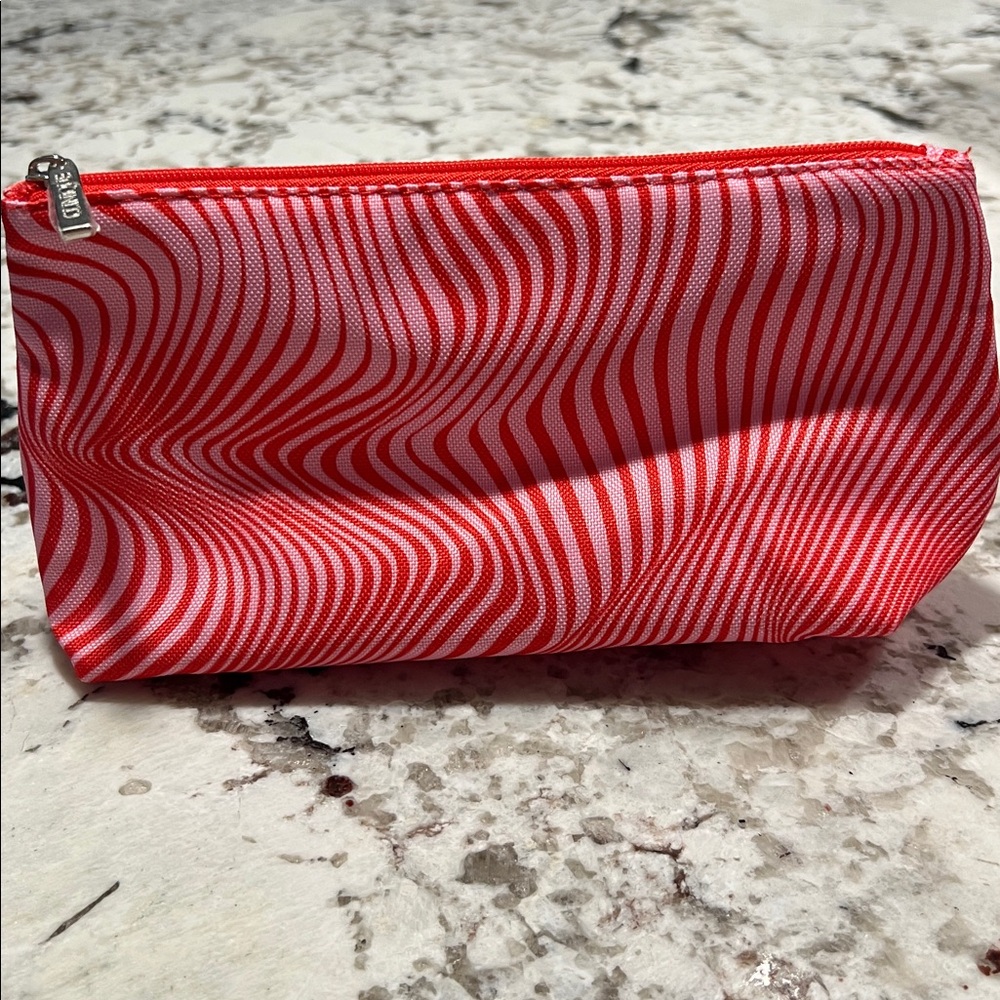 Clinique Red and Pink Swirl Cosmetic Pouch